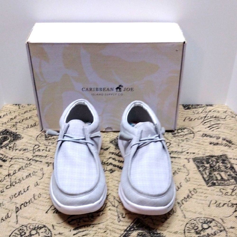 Caribbean Joe Men Dylan Lace Up Sneaker Lt Grey 12M DLS#1